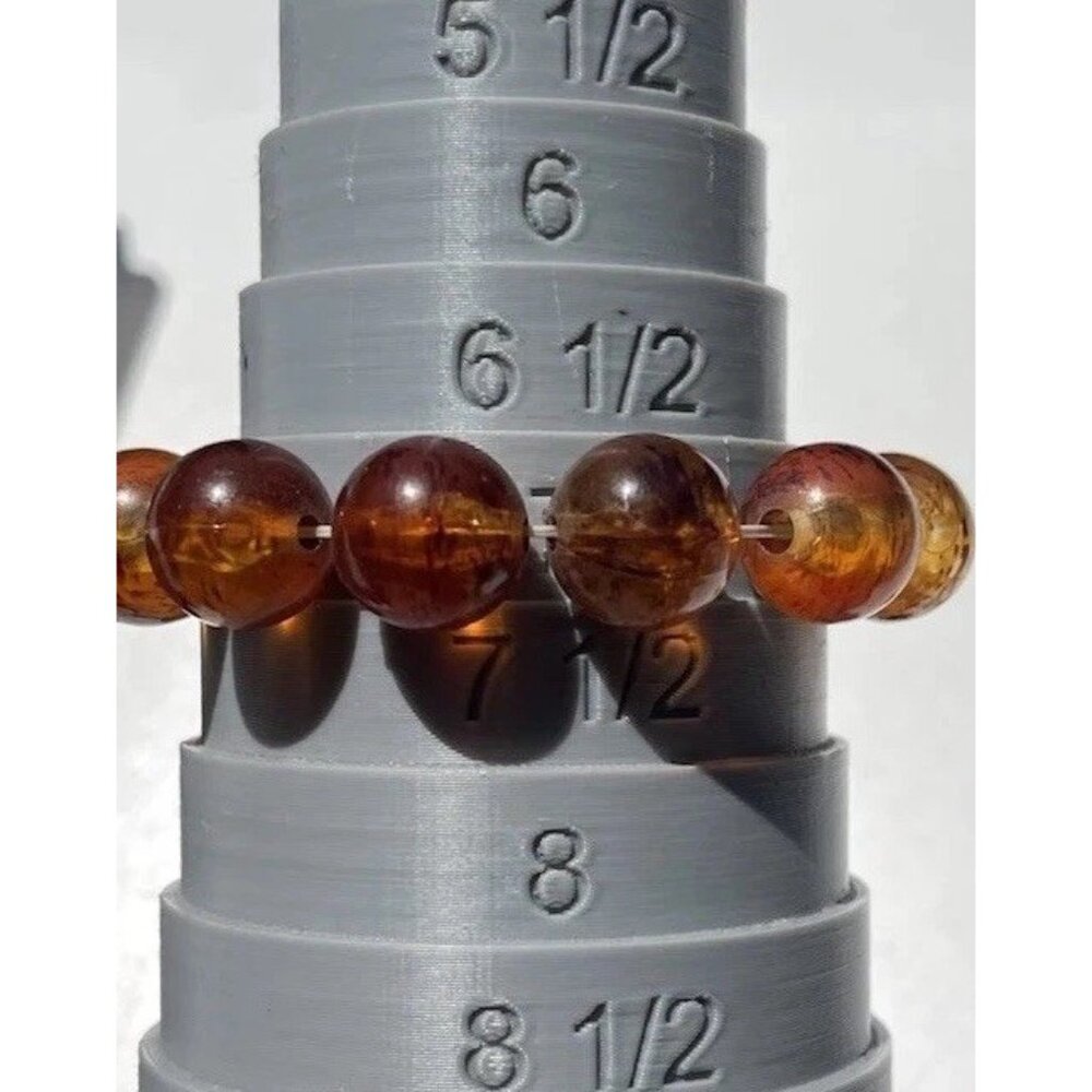 Vintage Chunky Faux Amber round Bead bracelet Women’s Sz 7” - Picture 4 of 11